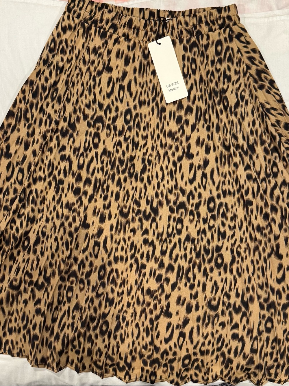 Leopard Print Midi Skirt size medium brand new with tags